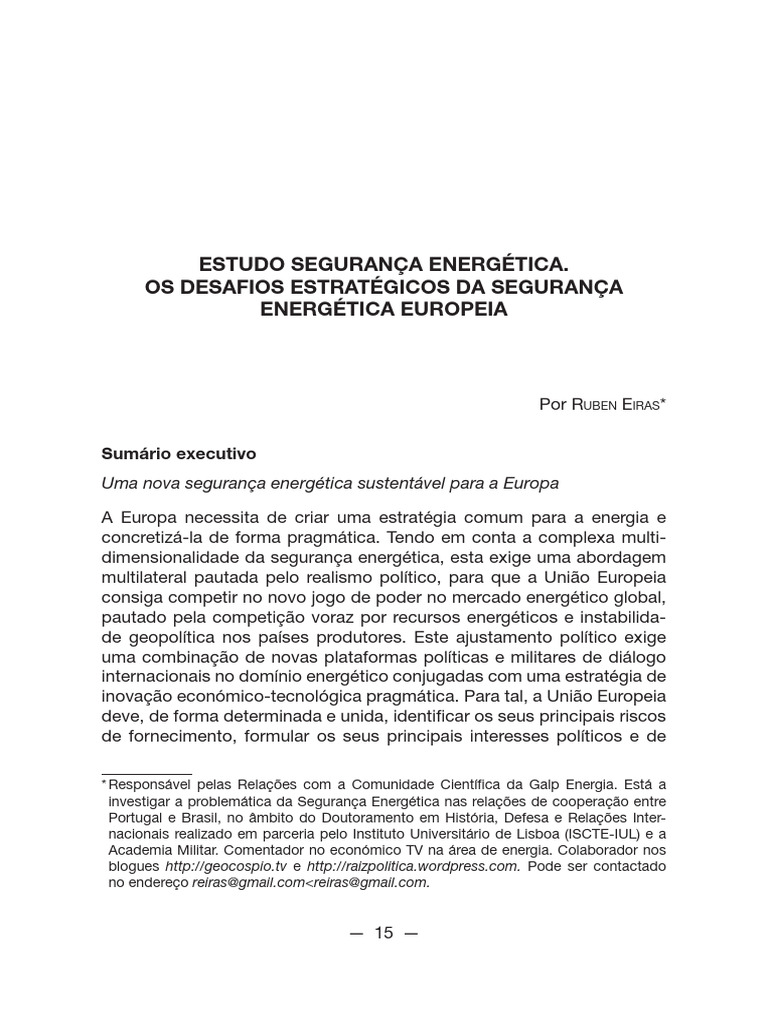 Segurança Energética União Europeia: Propostas da Eurelectric